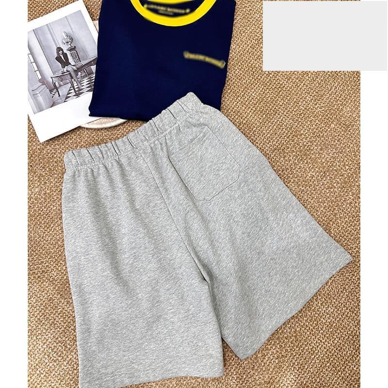 正確版原標克羅25新款花灰梵文標識短褲寬鬆版型男女款xy4888-細節圖4