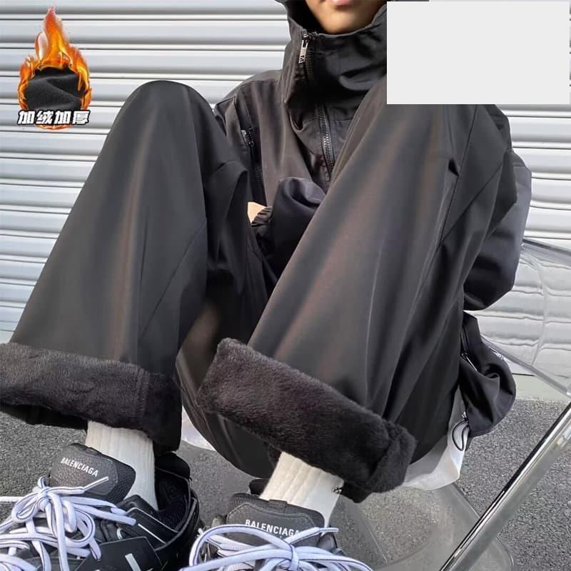 oversize美式機能衝鋒褲子男2023秋季高街vibe拉鍊開叉直筒寬褲-細節圖2