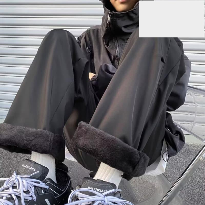 oversize美式機能衝鋒褲子男2023秋季高街vibe拉鍊開叉直筒寬褲-細節圖4
