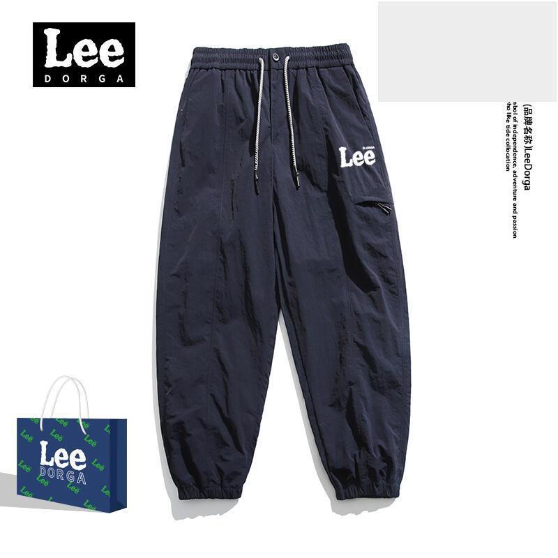 Lee Nasa潮牌冰絲褲子男夏季新款潮流九分褲速乾運動休閒束腳長褲-細節圖2