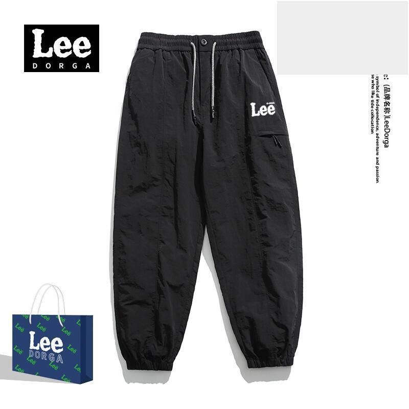 Lee Nasa潮牌冰絲褲子男夏季新款潮流九分褲速乾運動休閒束腳長褲-細節圖3
