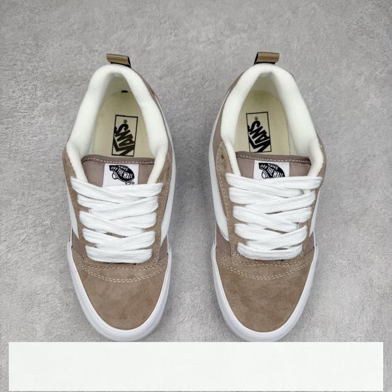 vans 鞋 Knu Skool VLT 卡其灰官方新款 復古休閒胖胖麵包鞋 vans滑板鞋 vans鞋子冰冰-細節圖2