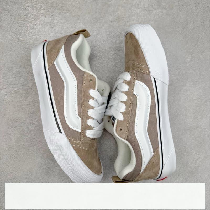 vans 鞋 Knu Skool VLT 卡其灰官方新款 復古休閒胖胖麵包鞋 vans滑板鞋 vans鞋子冰冰-細節圖3