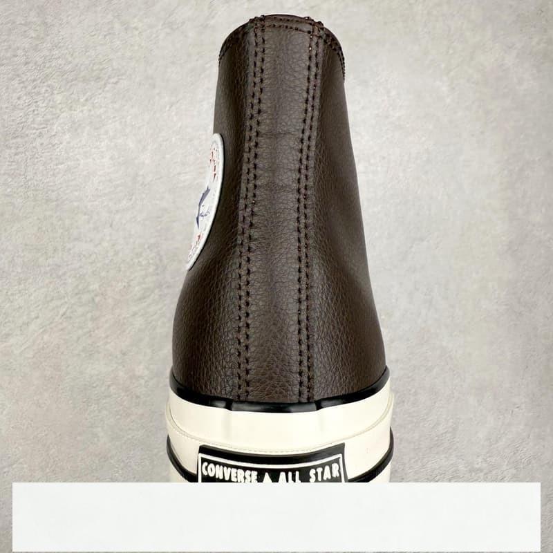 Converse 鞋 Chuck 1970s 素色皮面休閒板鞋 Converse 高筒 棕咖色冰冰-細節圖7