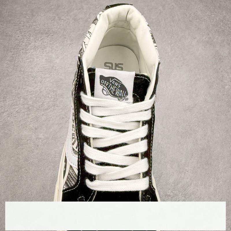 vans 鞋 Sk8-Mid SNS 黑白塗鴉中筒硫化帆布鞋 vans滑板鞋 vans鞋子冰冰-細節圖5