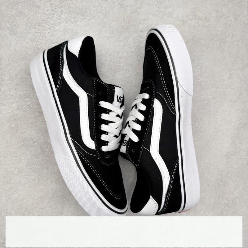 vans 鞋 Brooklyn LS 黑色 範斯官方 硫化簡約復古板鞋 vans滑板鞋 vans鞋子冰冰-細節圖3
