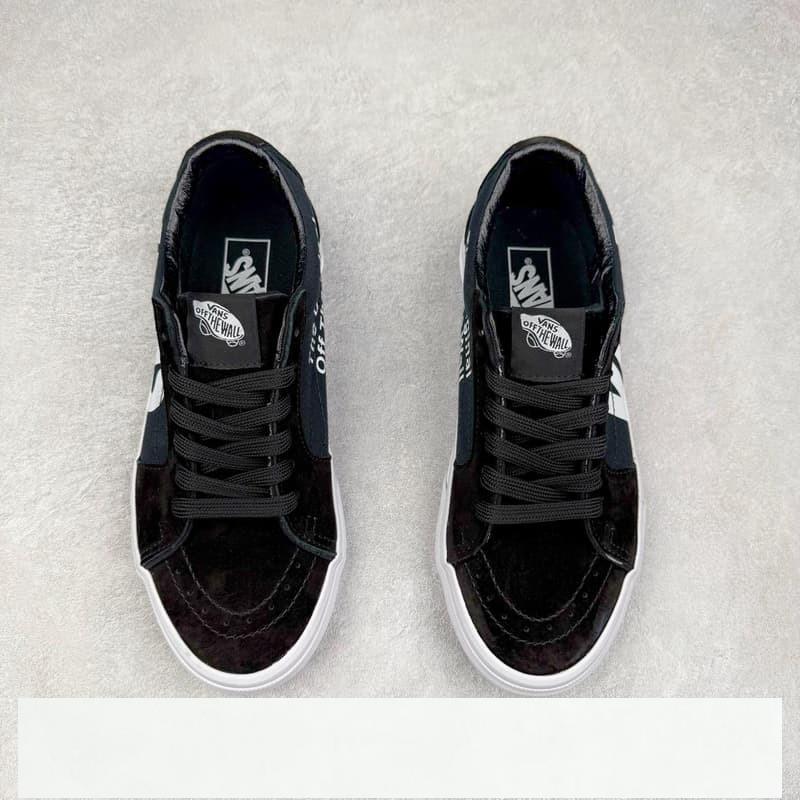 vans 鞋 Sk8-Low 黑白字母防滑耐磨硫化帆布鞋 vans滑板鞋 vans鞋子冰冰-細節圖2