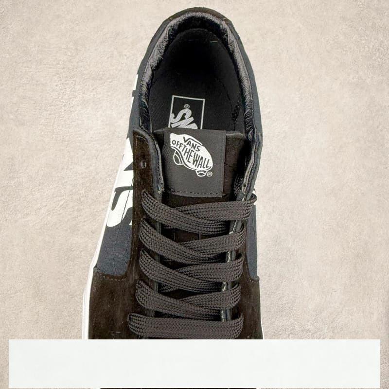vans 鞋 Sk8-Low 黑白字母防滑耐磨硫化帆布鞋 vans滑板鞋 vans鞋子冰冰-細節圖5