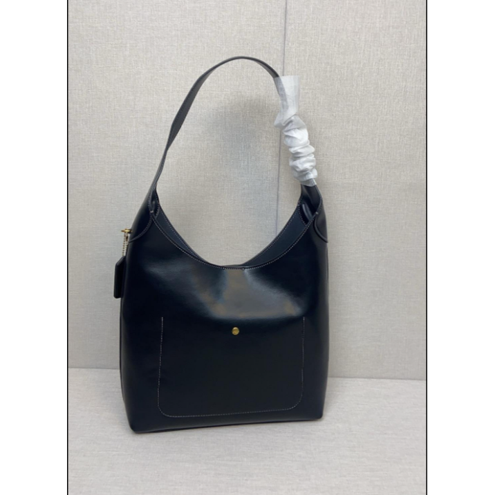 Coach CU068 素面牛皮女士手袋 磁吸半月包 托特包 購物袋 單肩手提包-細節圖5