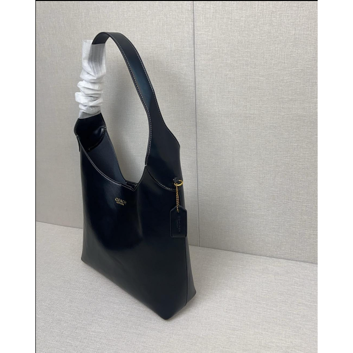 Coach CU068 素面牛皮女士手袋 磁吸半月包 托特包 購物袋 單肩手提包-細節圖6