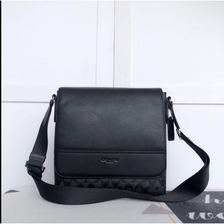 COACH 73340 73339 68015 新款男士商務休閒翻蓋包-細節圖4