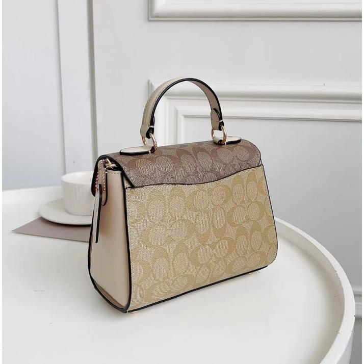 Coach CH314 經典拼色印花女士摩登復古風手袋 斜背包-細節圖6