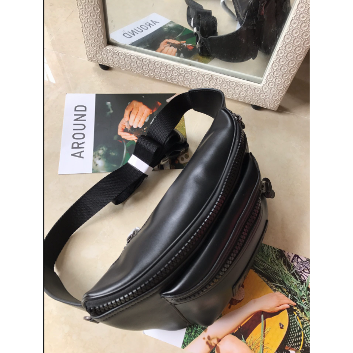 Coach 75776 新款全皮男士腰包 胸包 背面鏤空透氣網狀設計-細節圖3