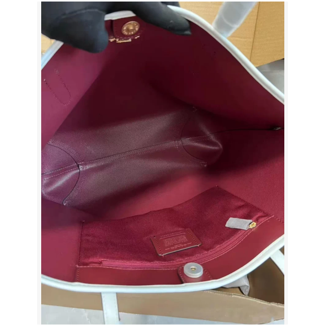 奧萊正品Coach蔻馳city33冰川白托特包冰川白色手提單肩包奧萊款購物袋媽咪女士包-細節圖6