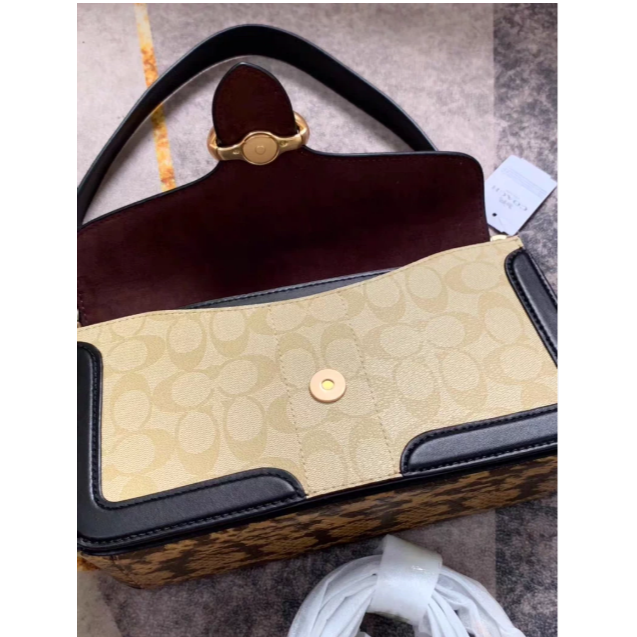 蔻馳Caoch酒神包Tabby26法棍單肩斜挎手提包-細節圖6