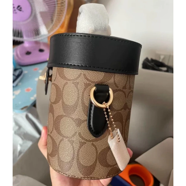 COACH/蔻馳 百分百閑置全新實拍化妝包盒子包桶包單肩斜挎女包-細節圖3