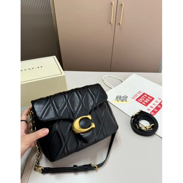 全新 COACH/蔻馳女士TIMES SQUARE菱格紋絎縫TABBY 20號斜挎包-細節圖2