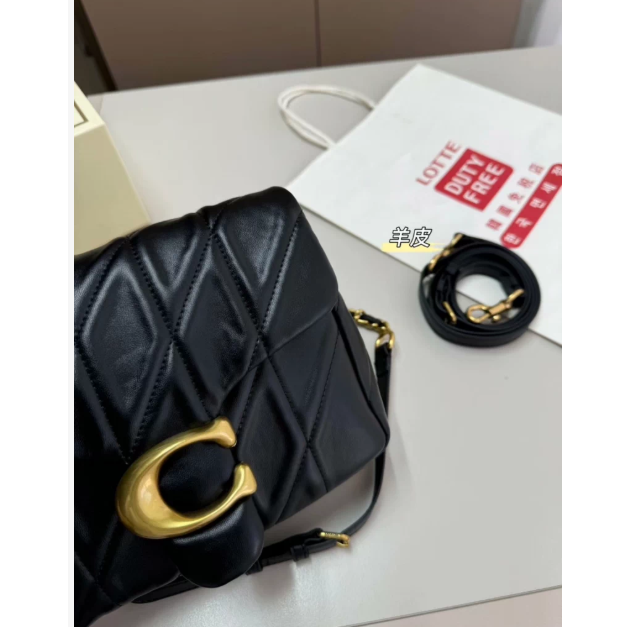 全新 COACH/蔻馳女士TIMES SQUARE菱格紋絎縫TABBY 20號斜挎包-細節圖4