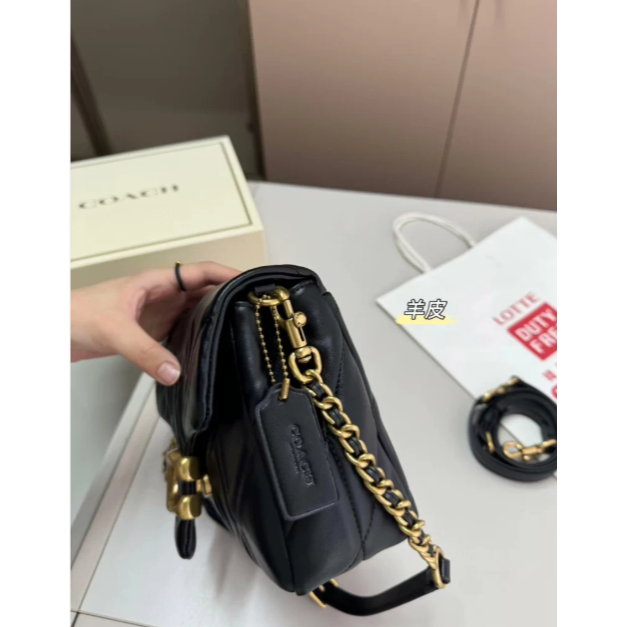 全新 COACH/蔻馳女士TIMES SQUARE菱格紋絎縫TABBY 20號斜挎包-細節圖5