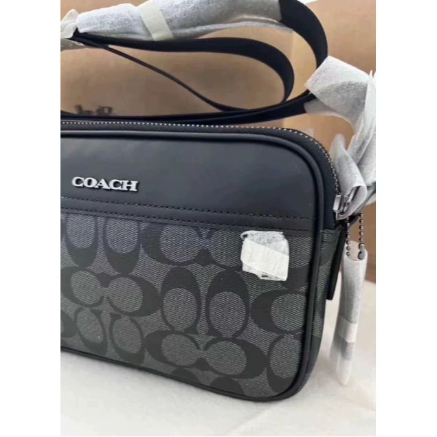 COACH/蔻馳閑置Coach蔻馳奧萊男士經典老花相機包單肩斜挎-細節圖4