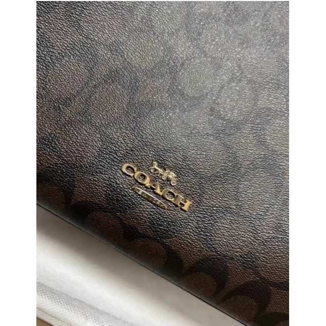 蔻馳流浪包laurel黑咖色深色Coach流浪包單肩包斜挎包蔻馳女包-細節圖2