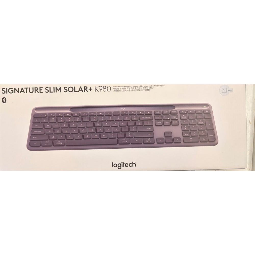 💖Logitech羅技 Slim Solar+ K980 光能無線鍵盤/藍牙+無線光能供電🔺9.99全新拆封測試介意-細節圖2