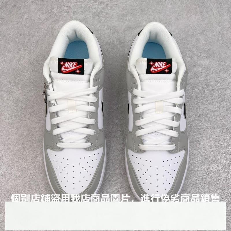 耐吉 Nike Dunk Low 男女低筒休閒運動滑板 灰白黑彩票 DR9654-001東東-細節圖2