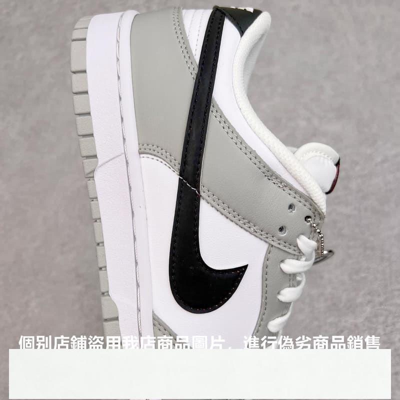 耐吉 Nike Dunk Low 男女低筒休閒運動滑板 灰白黑彩票 DR9654-001東東-細節圖6