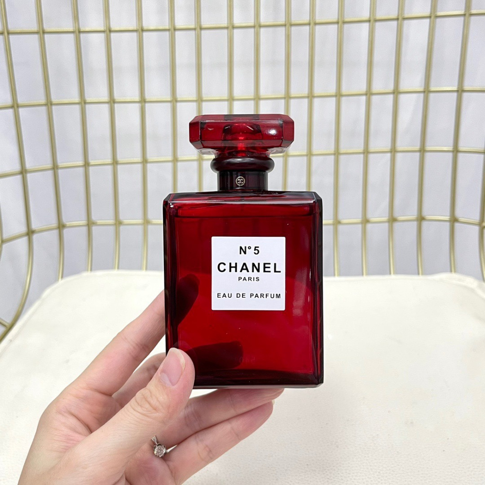CHANEL香奈兒紅色n5香水100ml限量款-細節圖2