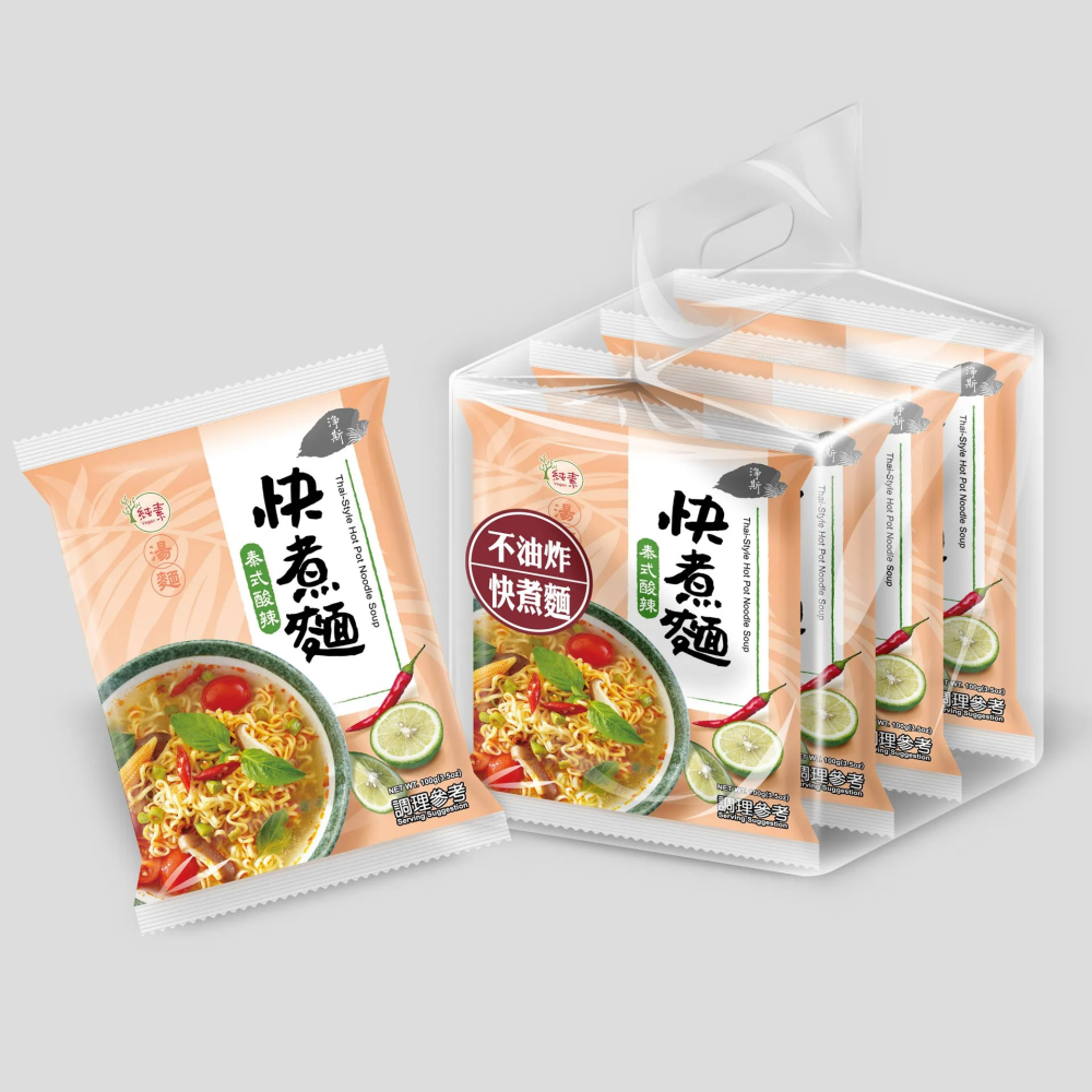 快煮麵 泰式酸辣湯麵(4入) 靜思書軒 新上市 素食泡麵-細節圖2