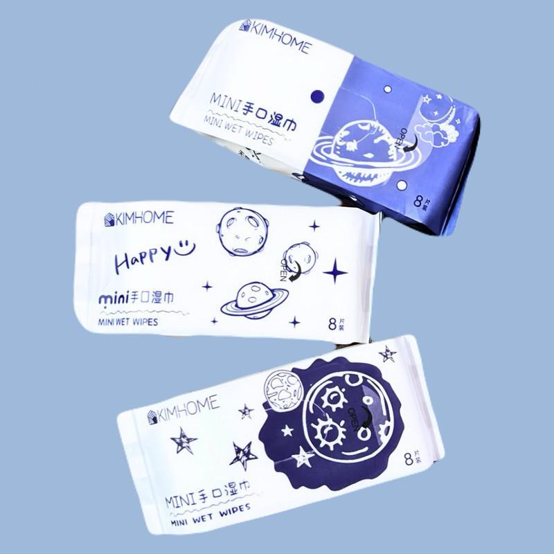 迷你濕紙巾 純水濕紙巾 濕紙巾 現貨 有實拍 擦手巾 星球 隨身包濕紙巾 SL003-細節圖7