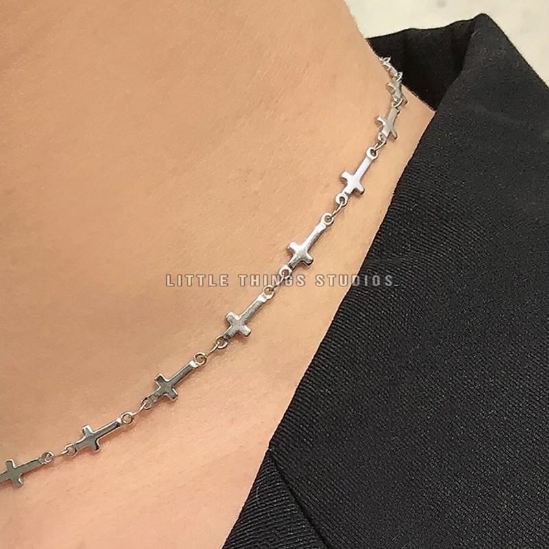 design Korea 十字架 串鏈 韓國 設計 鈦鋼 現貨 十字 頸鏈 SN057-細節圖3