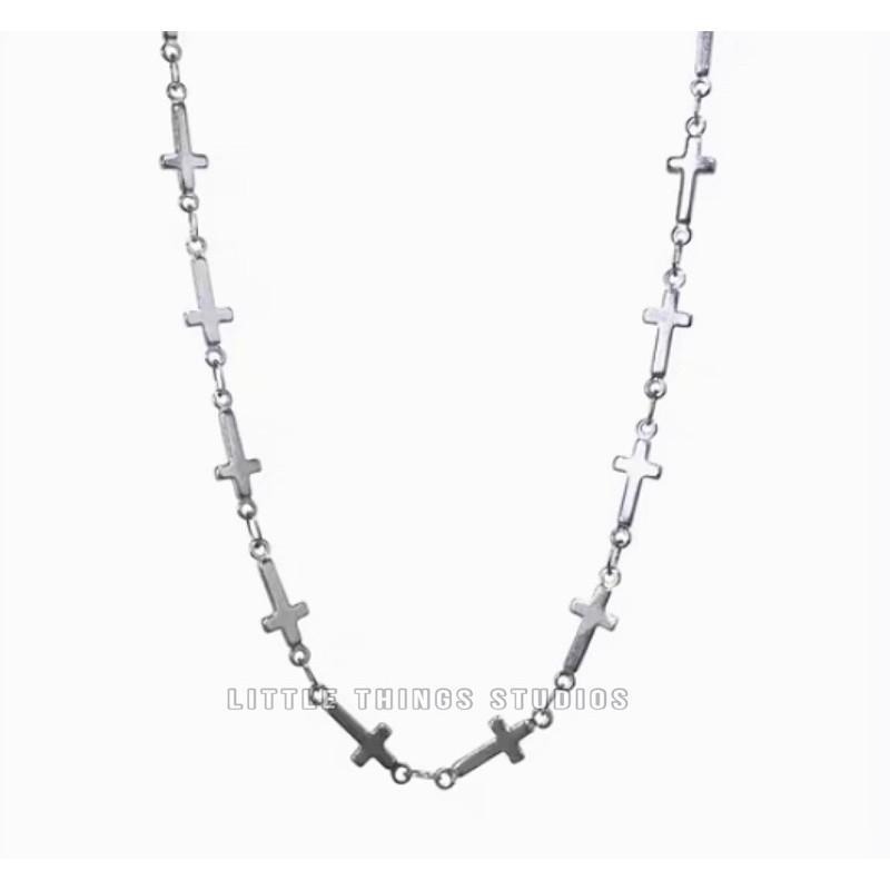 design Korea 十字架 串鏈 韓國 設計 鈦鋼 現貨 十字 頸鏈 SN057-細節圖4