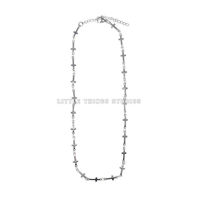 design Korea 十字架 串鏈 韓國 設計 鈦鋼 現貨 十字 頸鏈 SN057-細節圖5