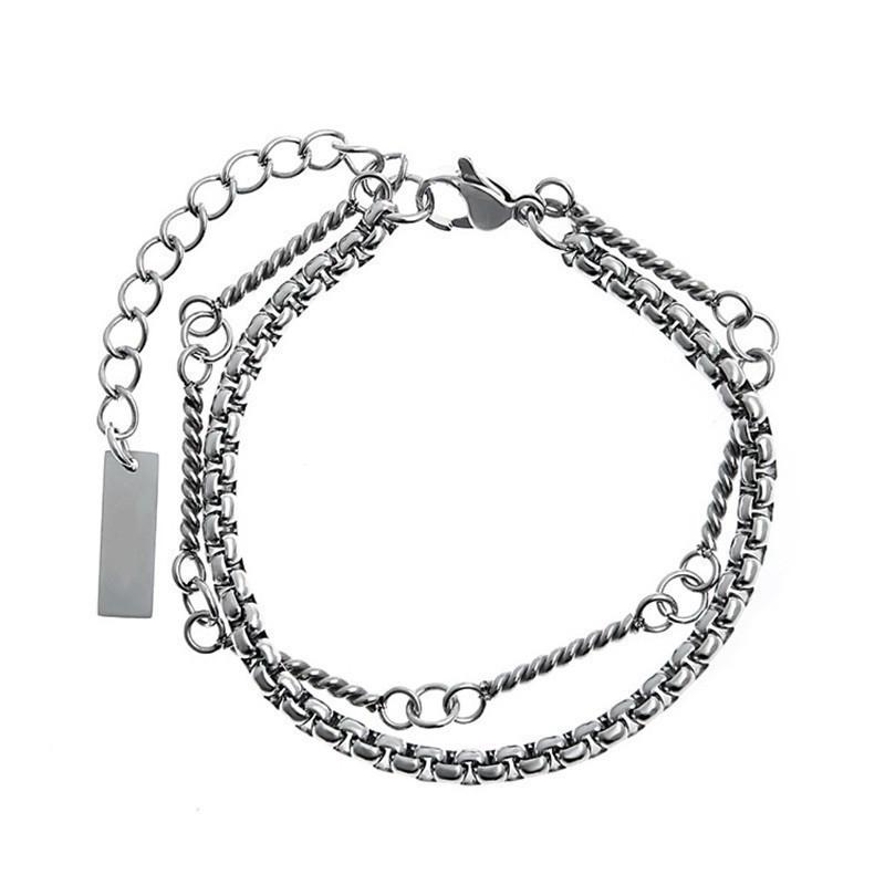 小眾設計 鈦鋼 竹節 拼接  現貨 項鍊 雙層 潮流 余文樂 SN088-細節圖7