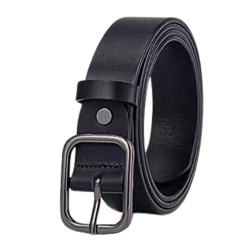 皮帶 真皮皮帶 男生皮帶 現貨 實拍 百搭皮帶 黑色 牛皮 男女通用 素面皮帶 黑色皮帶 商務皮帶 SBE002-細節圖3