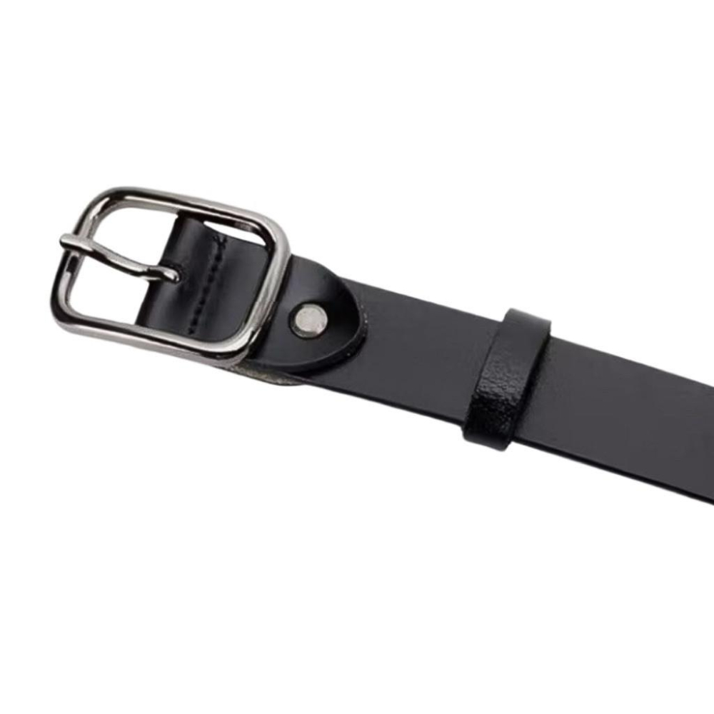 皮帶 真皮皮帶 男生皮帶 現貨 實拍 百搭皮帶 黑色 牛皮 男女通用 素面皮帶 黑色皮帶 商務皮帶 SBE002-細節圖5