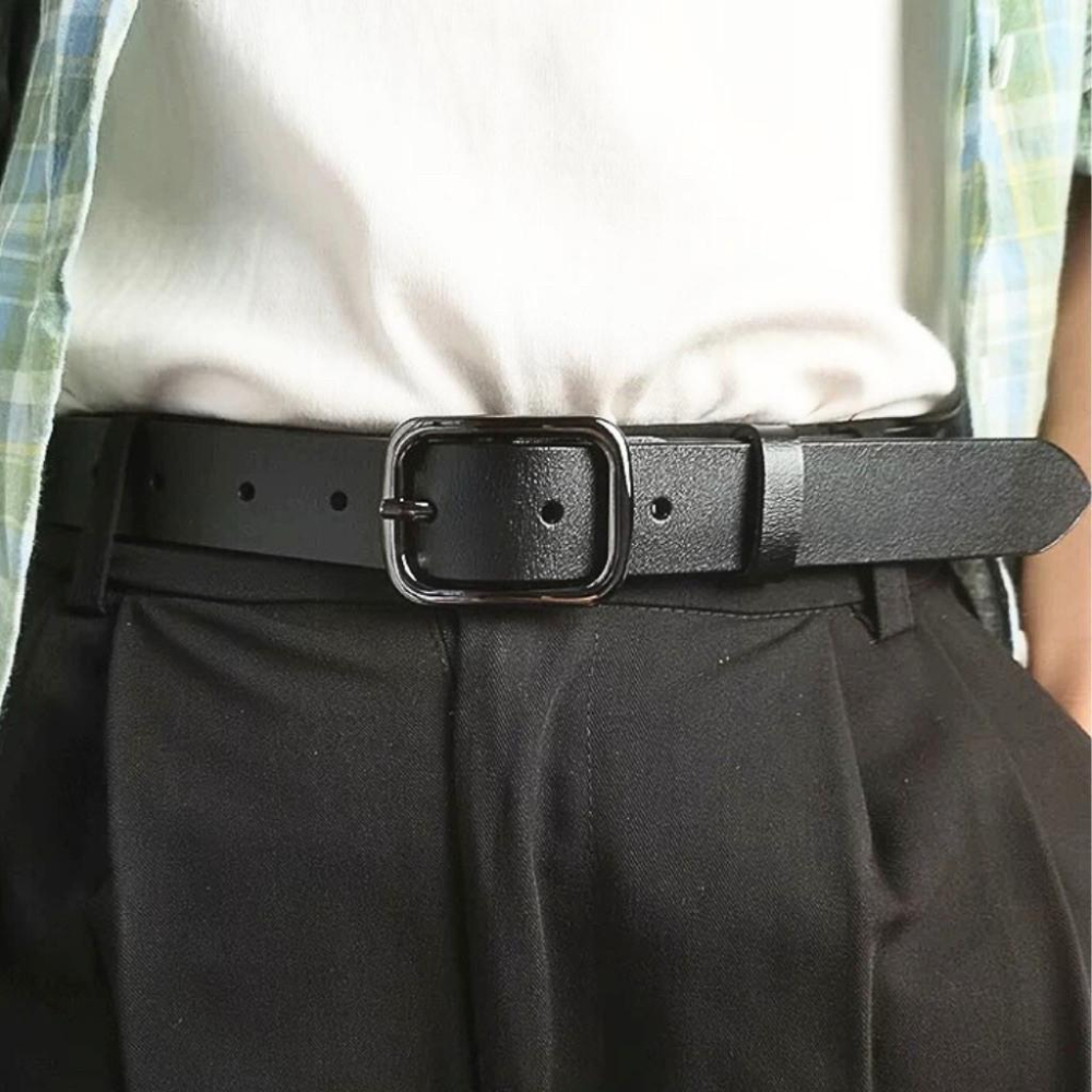 皮帶 真皮皮帶 男生皮帶 現貨 實拍 百搭皮帶 黑色 牛皮 男女通用 素面皮帶 黑色皮帶 商務皮帶 SBE002-細節圖6