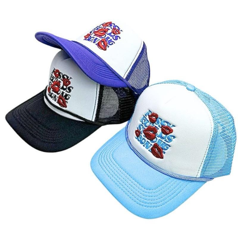 刺繡網帽 棒球帽 透氣帽子 現貨 唇印 速乾 卡車司機帽 帽子網帽 男生帽子 女生帽子 潮流帽子 百搭帽子 SC042-細節圖8