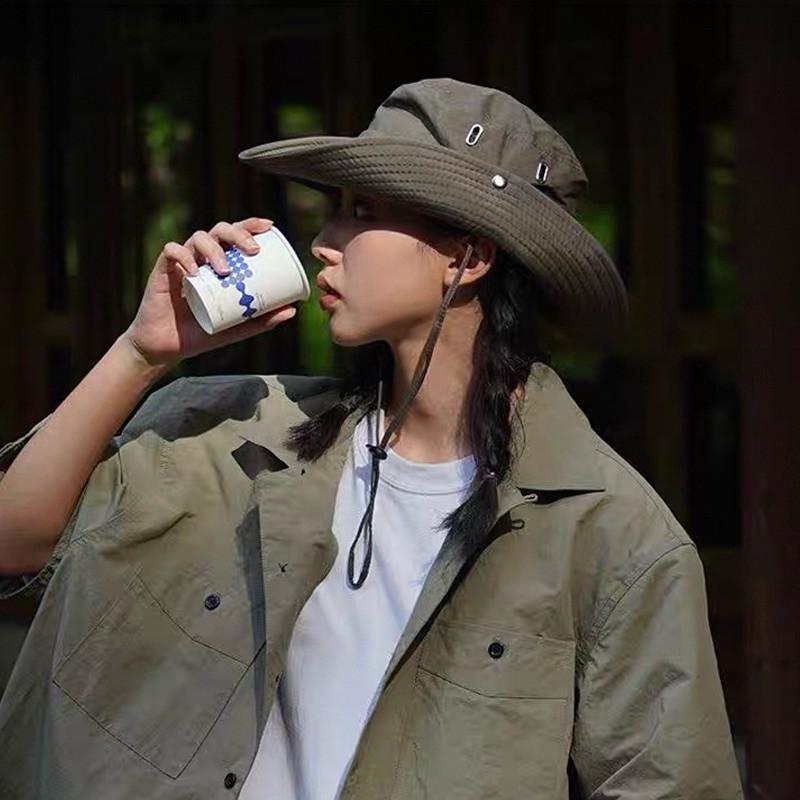 防曬 遮陽帽 防曬帽 現貨 upf50+ 抗紫外線 素面 防潑水 帽子 遮陽帽 抗uv 漁夫帽 男 女 露營帽 SC02-細節圖6