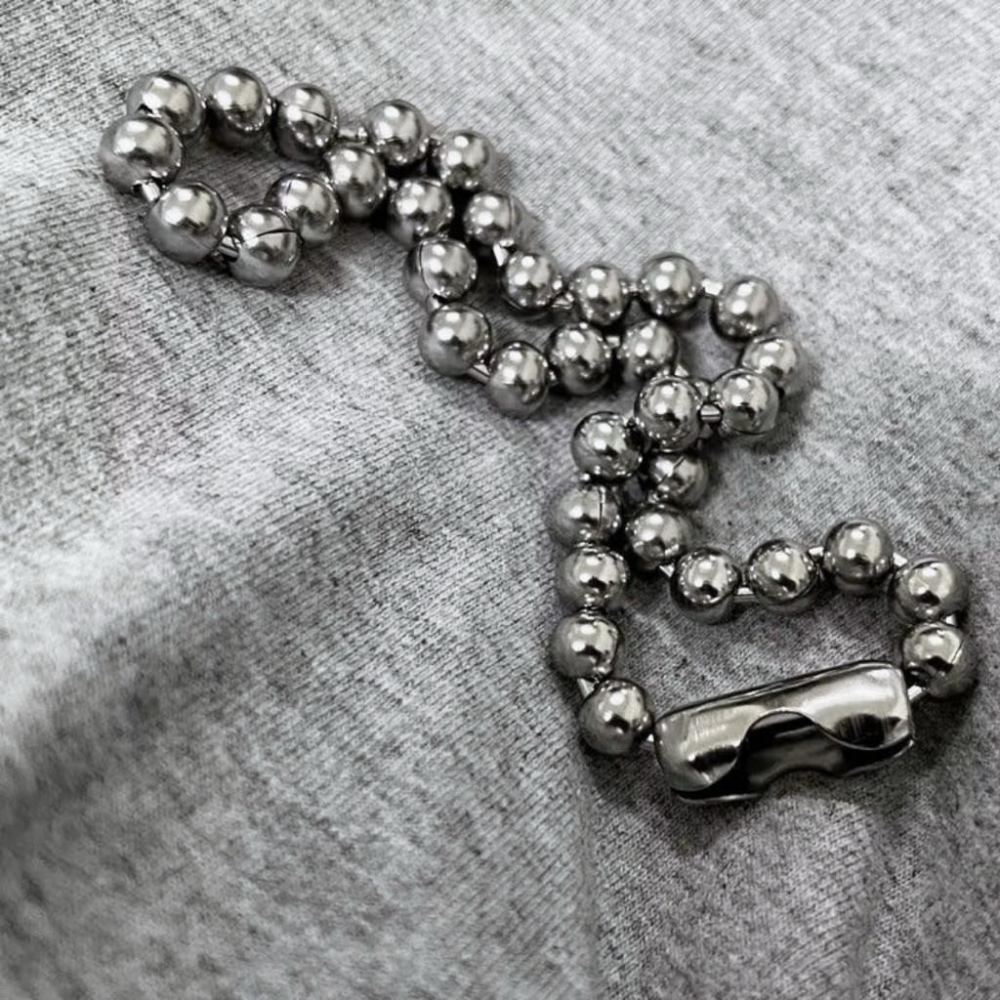 圓珠項鍊 珠珠項鍊 鋼珠項鍊 現貨 實拍 珠珠手鍊 鋼珠 手鍊 男生 頸鍊 手鏈 搖滾 短項鍊 SW005 SN005-細節圖2