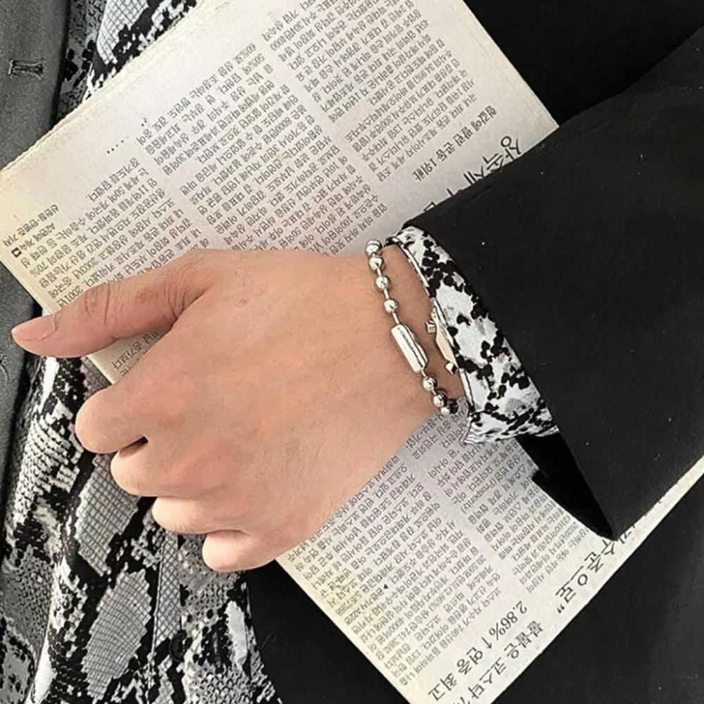 圓珠項鍊 珠珠項鍊 鋼珠項鍊 現貨 實拍 珠珠手鍊 鋼珠 手鍊 男生 頸鍊 手鏈 搖滾 短項鍊 SW005 SN005-細節圖4