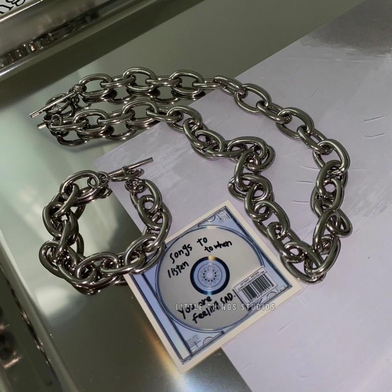 手鍊 粗手鍊 手環 現貨實拍 銀色 OT扣環 粗鍊 橢圓 歐美 ot釦 美式 單鍊 男生手鍊 女生手鍊 SW023_1-細節圖5