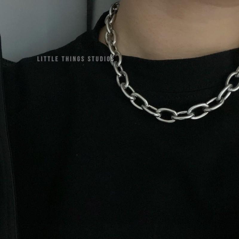 粗項鍊 頸鍊 短項鍊 現貨實拍 銀色 OT扣環 歐美 粗鍊 男生項鍊 女生項鍊 鈦鋼 鋼項鍊 鈦鋼項鍊 SN049_1-細節圖2