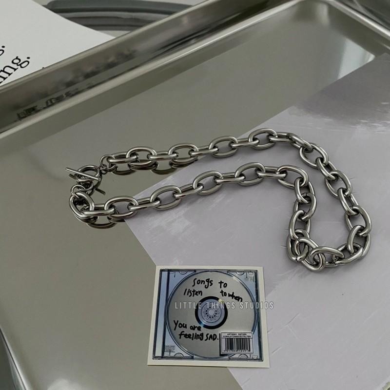 粗項鍊 頸鍊 短項鍊 現貨實拍 銀色 OT扣環 歐美 粗鍊 男生項鍊 女生項鍊 鈦鋼 鋼項鍊 鈦鋼項鍊 SN049_1-細節圖4