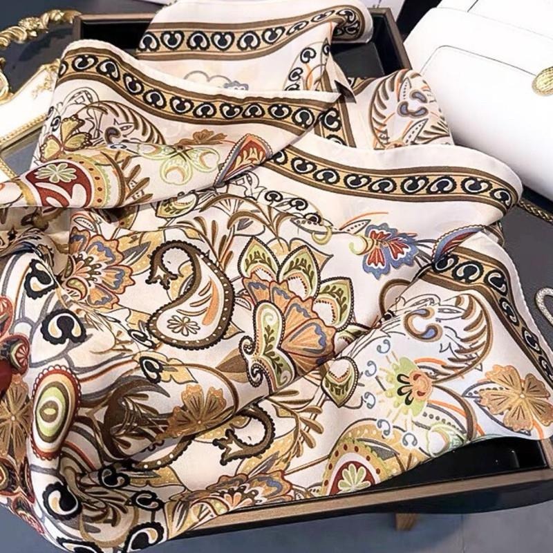 腰果花 方巾 絲巾 領巾 頭巾 彩色 現貨 全彩 變形蟲 質感 簡約 髮帶 包巾 脖圍 飾品 小方巾 SA052-細節圖2