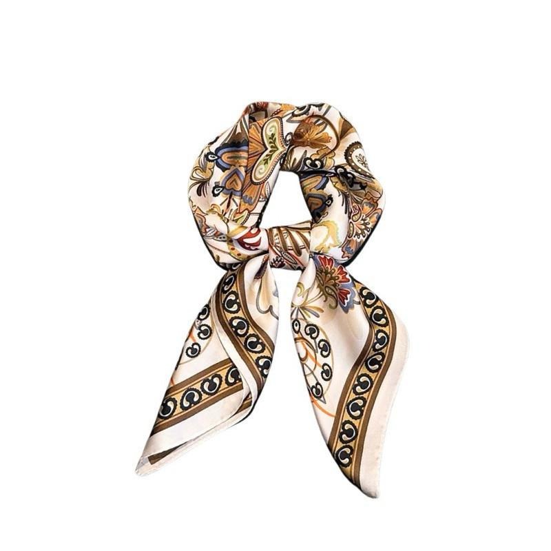 腰果花 方巾 絲巾 領巾 頭巾 彩色 現貨 全彩 變形蟲 質感 簡約 髮帶 包巾 脖圍 飾品 小方巾 SA052-細節圖5