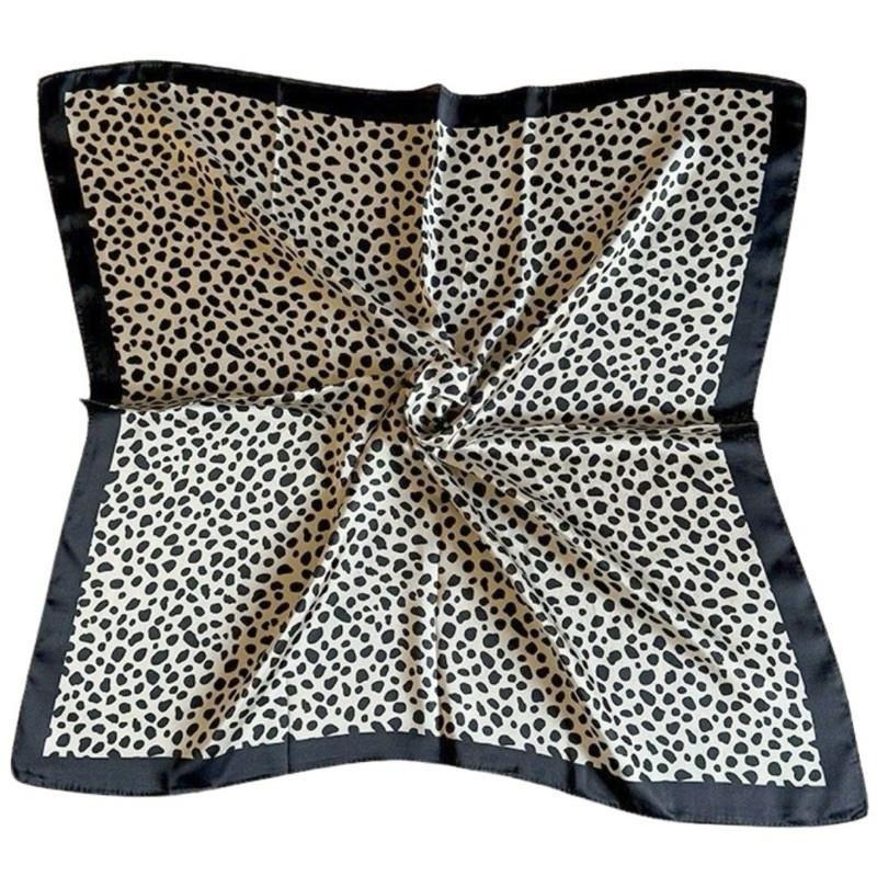 豹點 方巾 絲巾 豹紋 領巾 現貨 頭巾 簡約 質感 髮帶 包巾 脖圍 飾品 小方巾 時尚 氣質 韓系 SA057-細節圖6