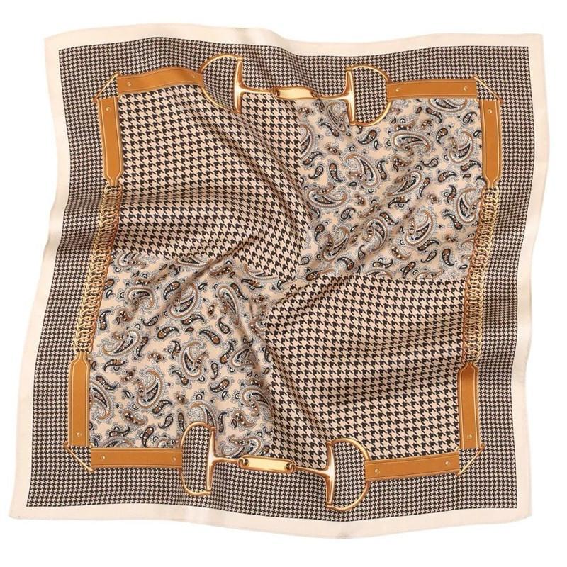 馬銜釦 方巾 絲巾 領巾 頭巾 現貨 變形蟲 拼接 包巾 氣質 大地色 韓系 質感 配飾 春夏 SA012-細節圖8