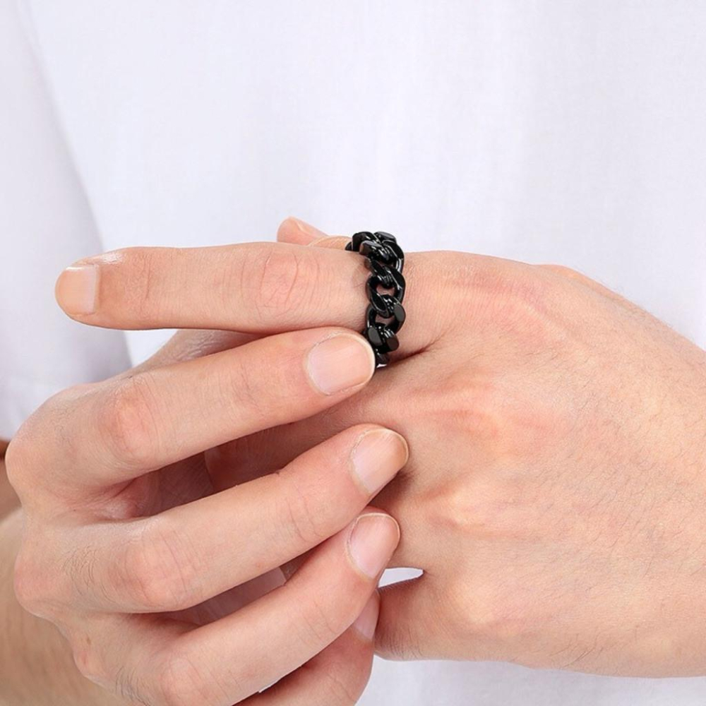 鈦鋼 鎖鏈 寬戒 戒指 男戒 3色 立體感 男生戒指 鋼戒 鏈條 戒指 鎖鏈戒指 鈦鋼戒指 鏈戒 質感 SR006-細節圖4